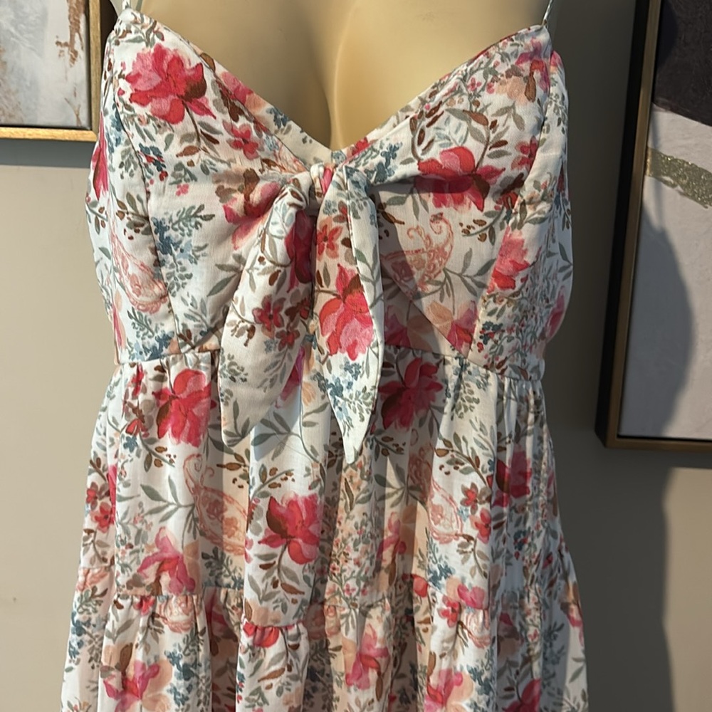 Trixxi Juniors' Floral Print Sleeveless Fit & Flare Dress size XL - Picture 7 of 9